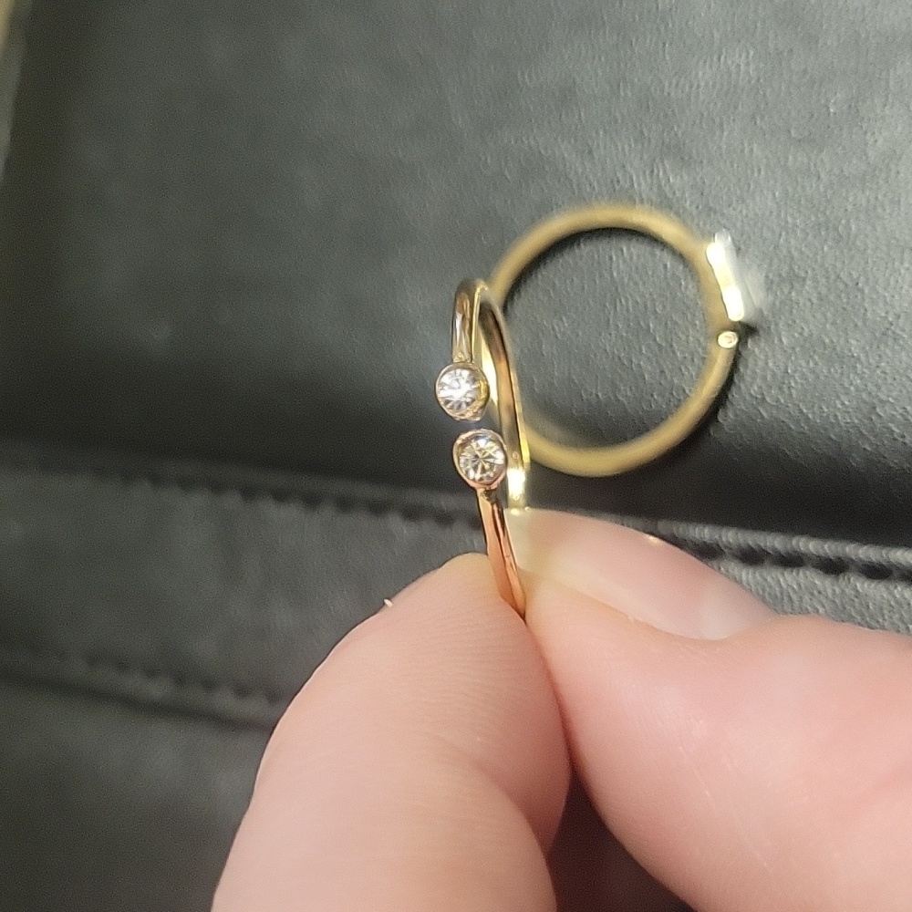 Costume jewelry, golden ring set of 6 rings - Picture 3 of 10
